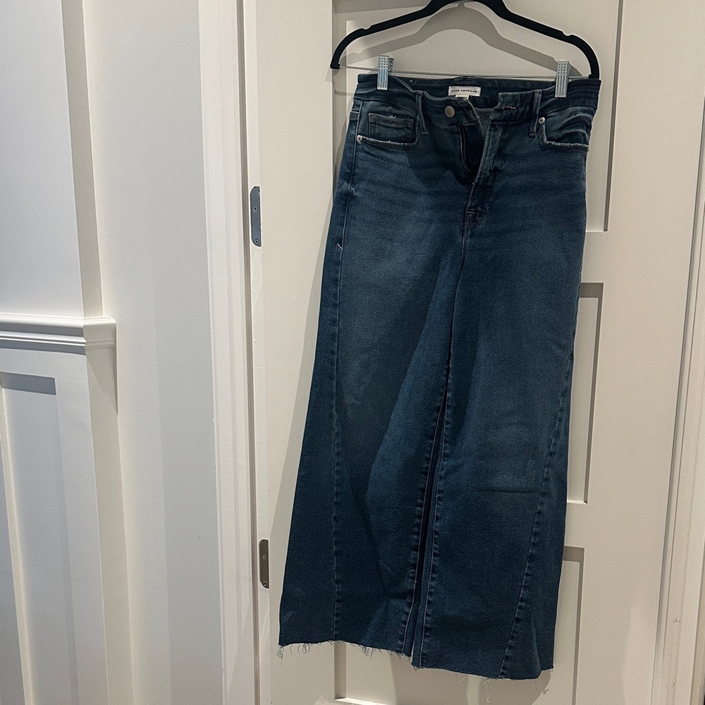 Good American Dark Blue Flare Jeans